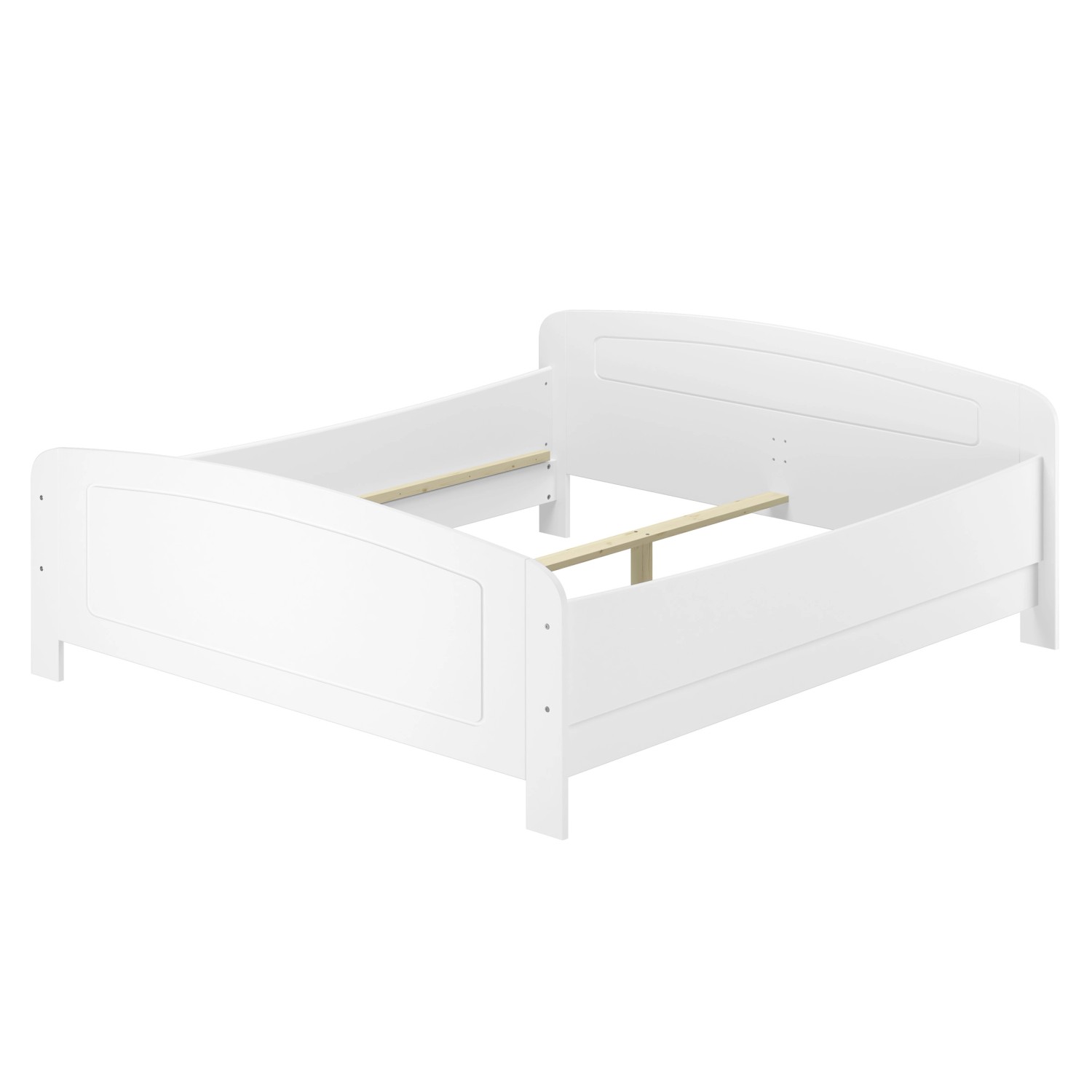 Erst-Holz Ehebett Doppelbett 180 cm x 200 cm Weiß Verstellbare Einlegetiefe günstig online kaufen