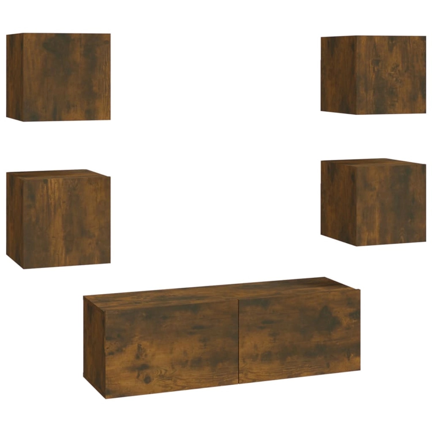 vidaXL TV-Wandschrank-Set Räuchereiche Holzwerkstoff 3120302