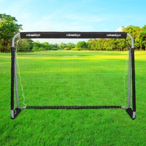 Relaxdays Fußballtor Eisen Polyester Grau Weiß Schwarz Mit Heringen 110 cm x 150 cm x 75 cm 6,3 kg