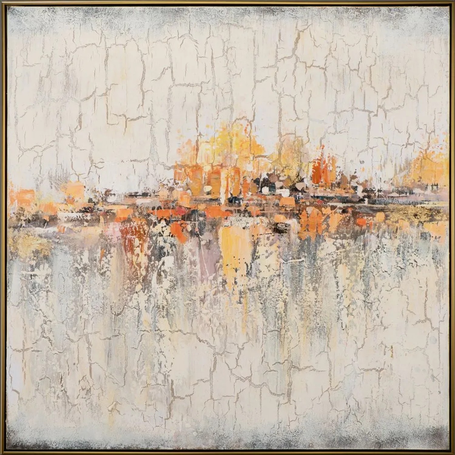 Art Universe Leinwandbild Skyline in Naturtönen 102 x 102 cm