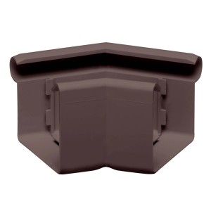 Inefa Rinnenwinkel 135 Grad Außeneck NW 68, Kastenrinne aus PVC, dunkelbraun.