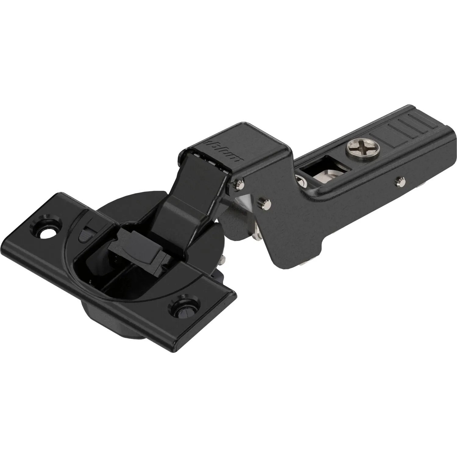 Blum Scharnier Clip Top Blumotion 110 Grad 18mm Gekröpft mit Feder Onyx Schwarz Schrauben