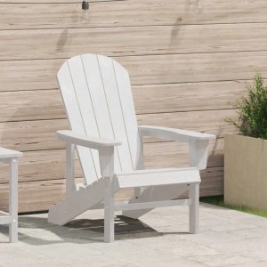 Weißer vidaXL Adirondack Stuhl aus HDPE, ideal für Garten & Terrasse. Bequemer Esszimmerstuhl für entspannte Stunden.