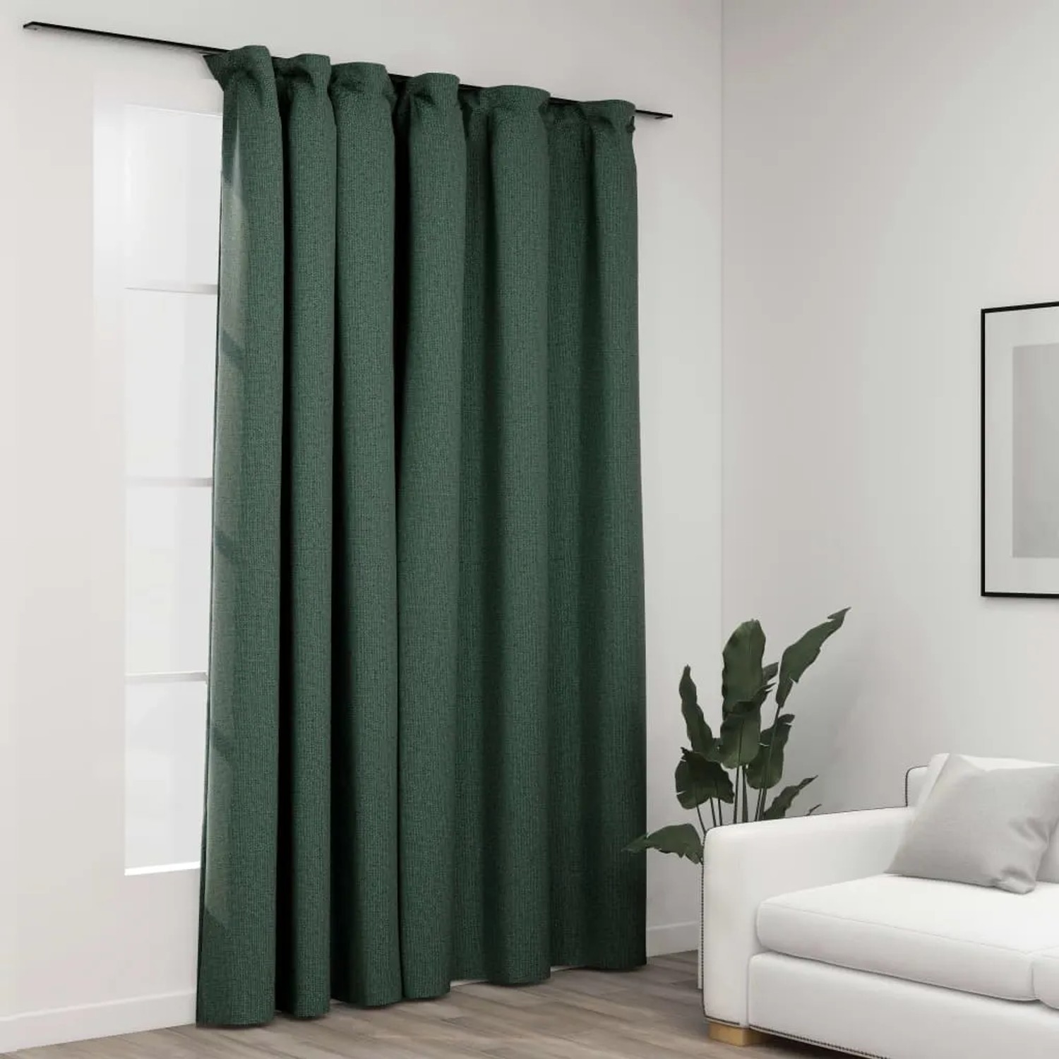 vidaXL Verdunkelungsvorhang Grün Leinenoptik 290 x 245 cm kaufen bei OBI