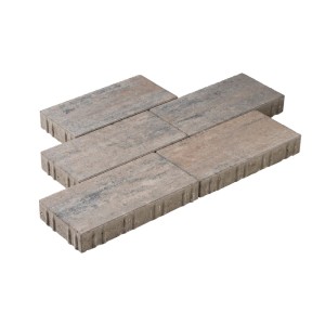 Diephaus Pflasterstein Mika Muschelkalk, rechteckig, nuancierte Grau-Beige-Töne, ideal für Terrassen und Wege.