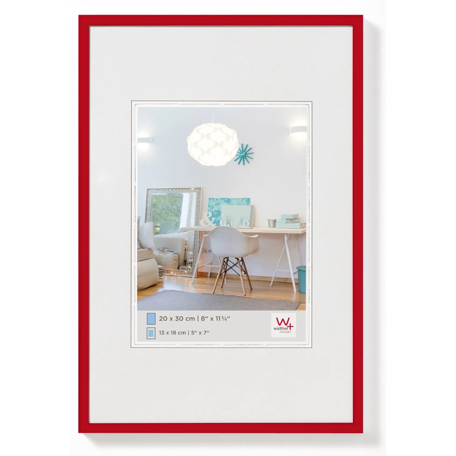 walther design New Lifestyle Kunststoff Bilderrahmen 40x50 cm Rot KV050R