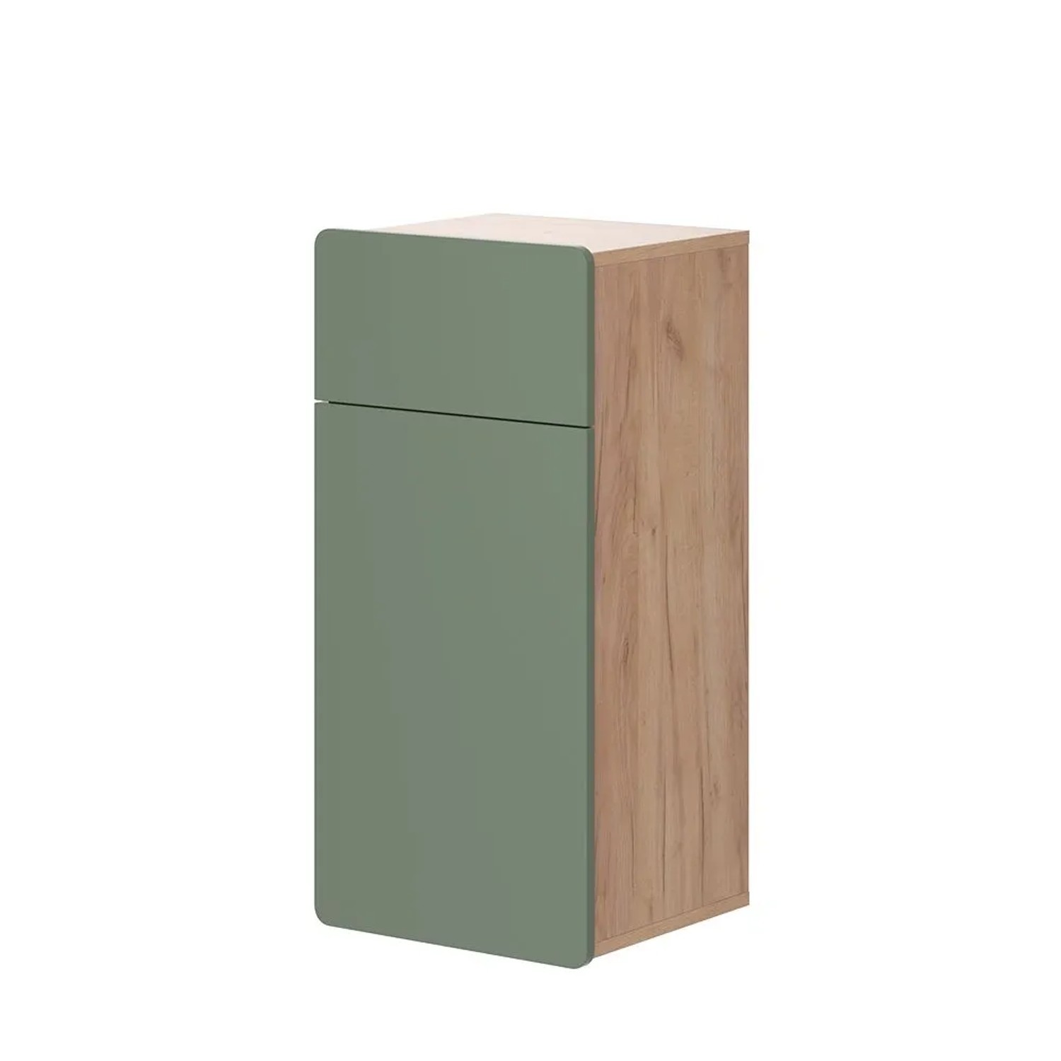 Vicco Midischrank Izan Grün Goldkraft Eiche 37 x 77 mit Schublade und Tür