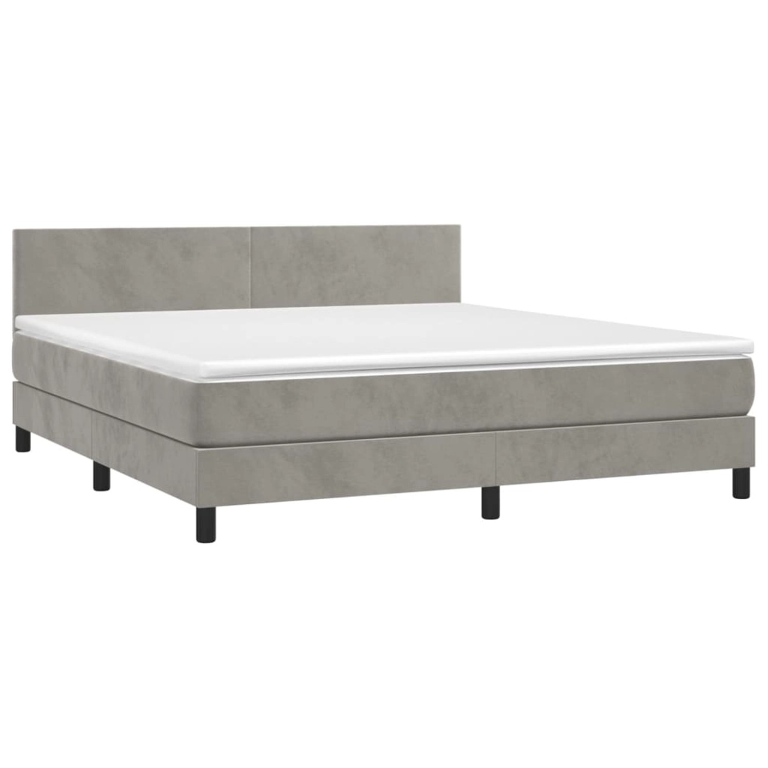vidaXL Boxspringbett mit Matratze & LED Hellgrau 180x200 cm Samt 3134297 günstig online kaufen