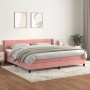 Rosa vidaXL Boxspringbett 200x200 cm mit Samtbezug und Matratze für erholsamen Schlaf.