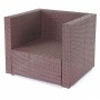 Brauner MCW Poly-Rattan Sessel Busto, Teil der Lounge-Gartenmöbel Garnitur.