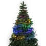Mehrfarbige Außen-Lichterkette mit 800 LEDs und einer Länge von 16 m am Weihnachtsbaum.