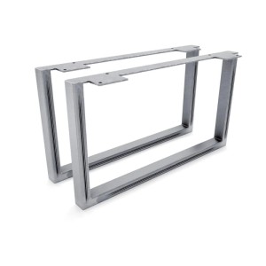 Zwei HEVVA GRAZ Möbelfüße, 25x45 cm, aus Rohstahl mit Klarlack. U-förmige Metallbeine für stabile Möbel.