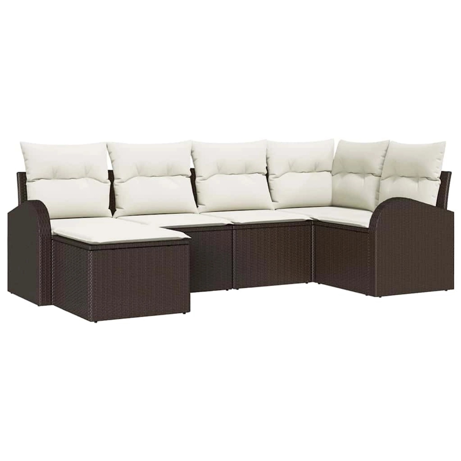 vidaXL Garten-Sofa-Set mit Kissen 6-Tlg Braun Poly Rattan 3346108 günstig online kaufen