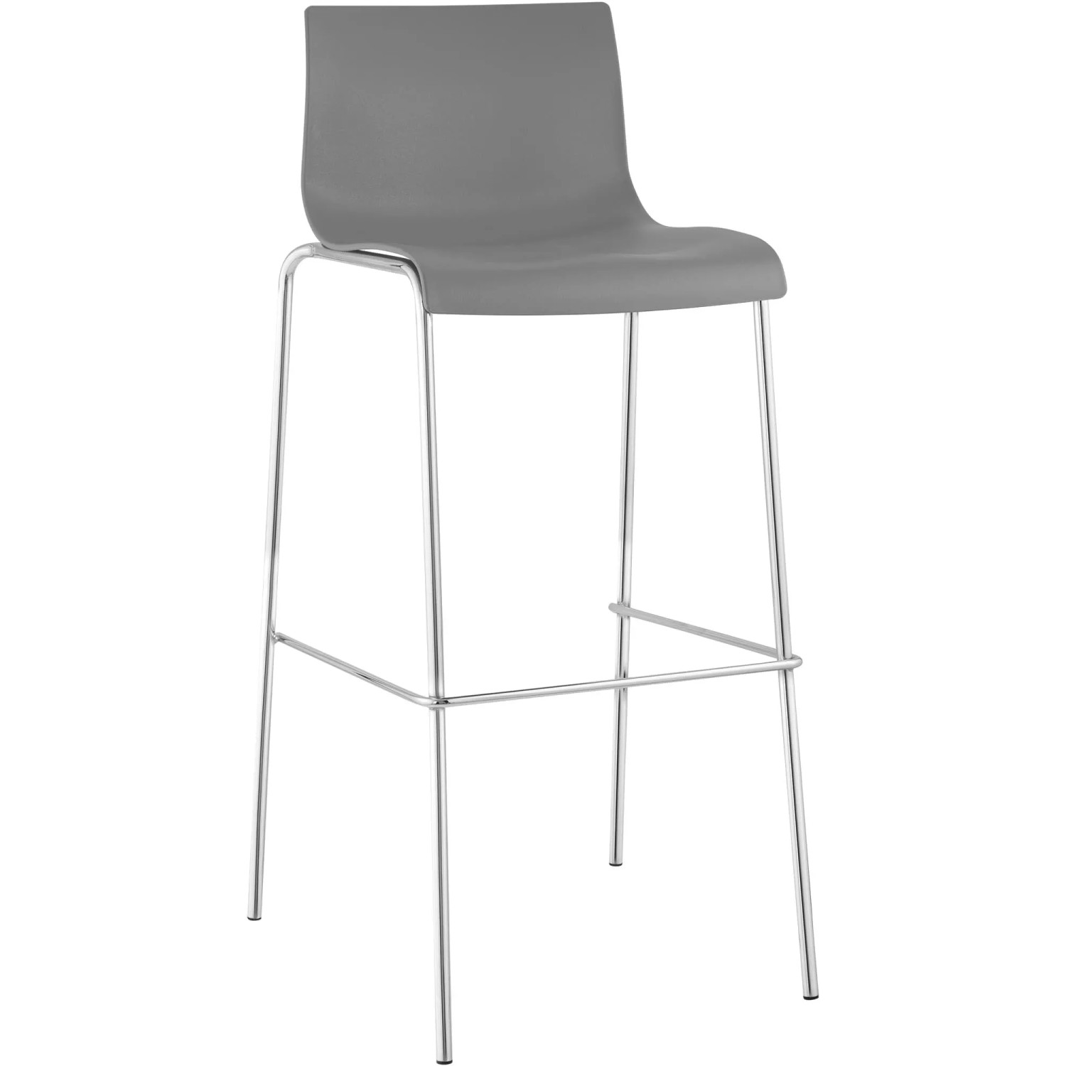 CLP Barhocker Hover Kunststoff 4-Fuß Gestell Grau/Chrom