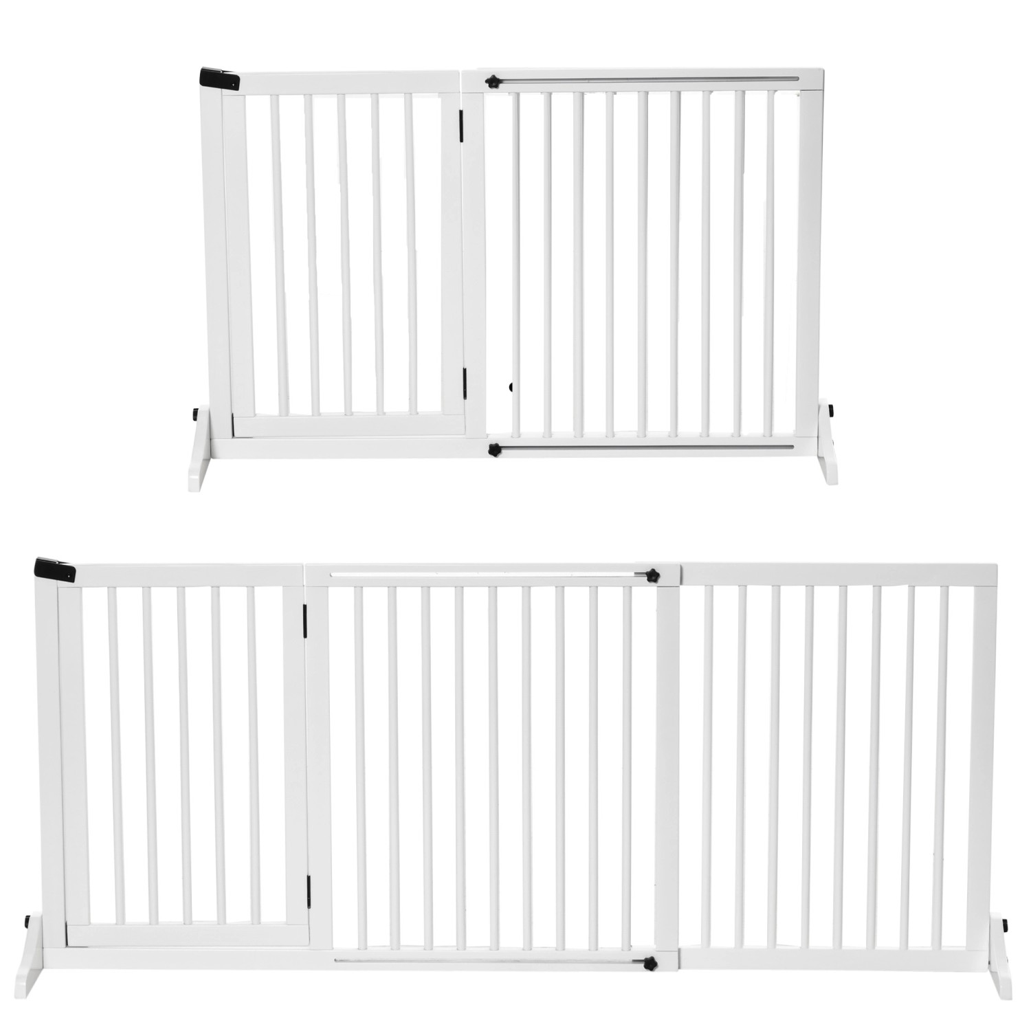 PawHut Absperrgitter für Hunde aus Holz 113-166 x 36 x 71 cm