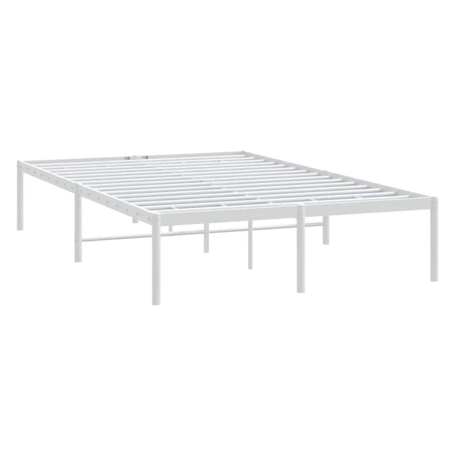 vidaXL Bettgestell Metall Weiß 135x190 cm 350912 günstig online kaufen