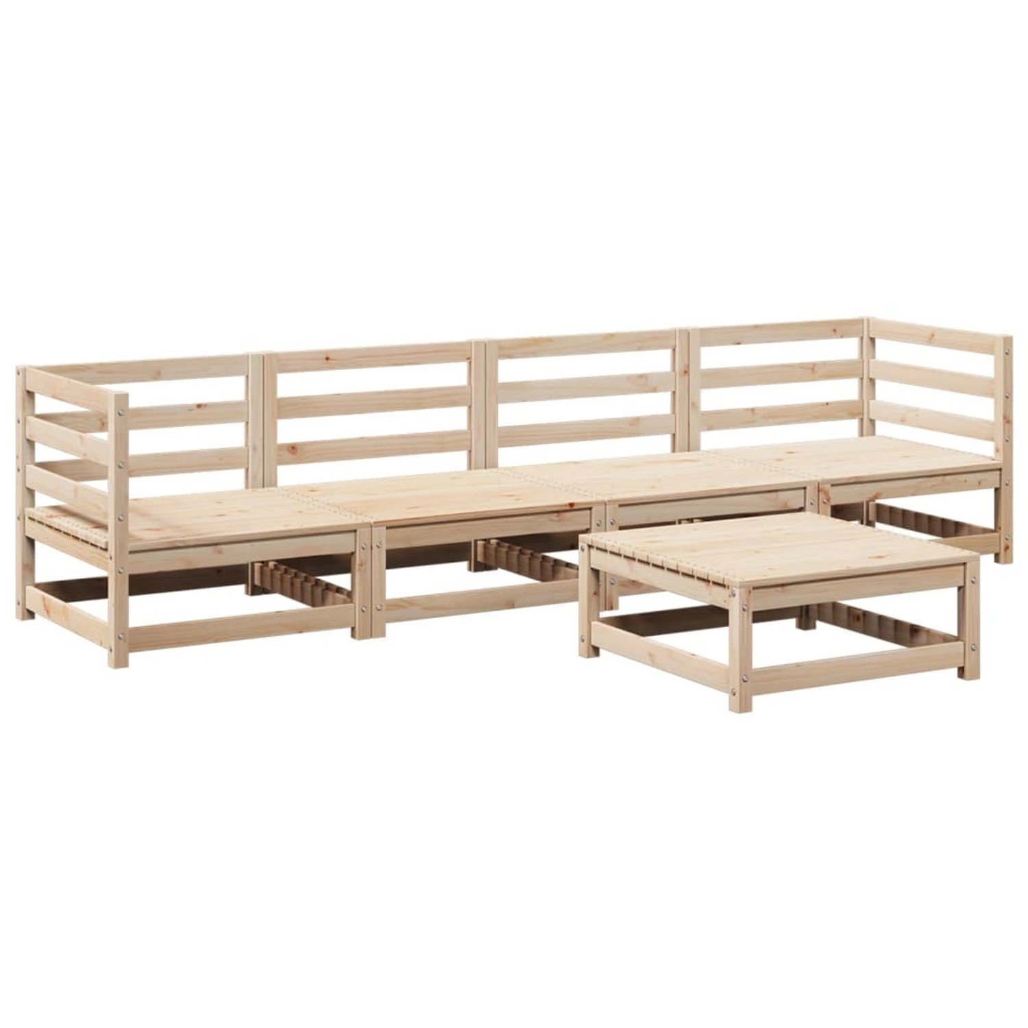 vidaXL 5-Tlg Garten-Sofagarnitur Massivholz Kiefer 3299279 günstig online kaufen