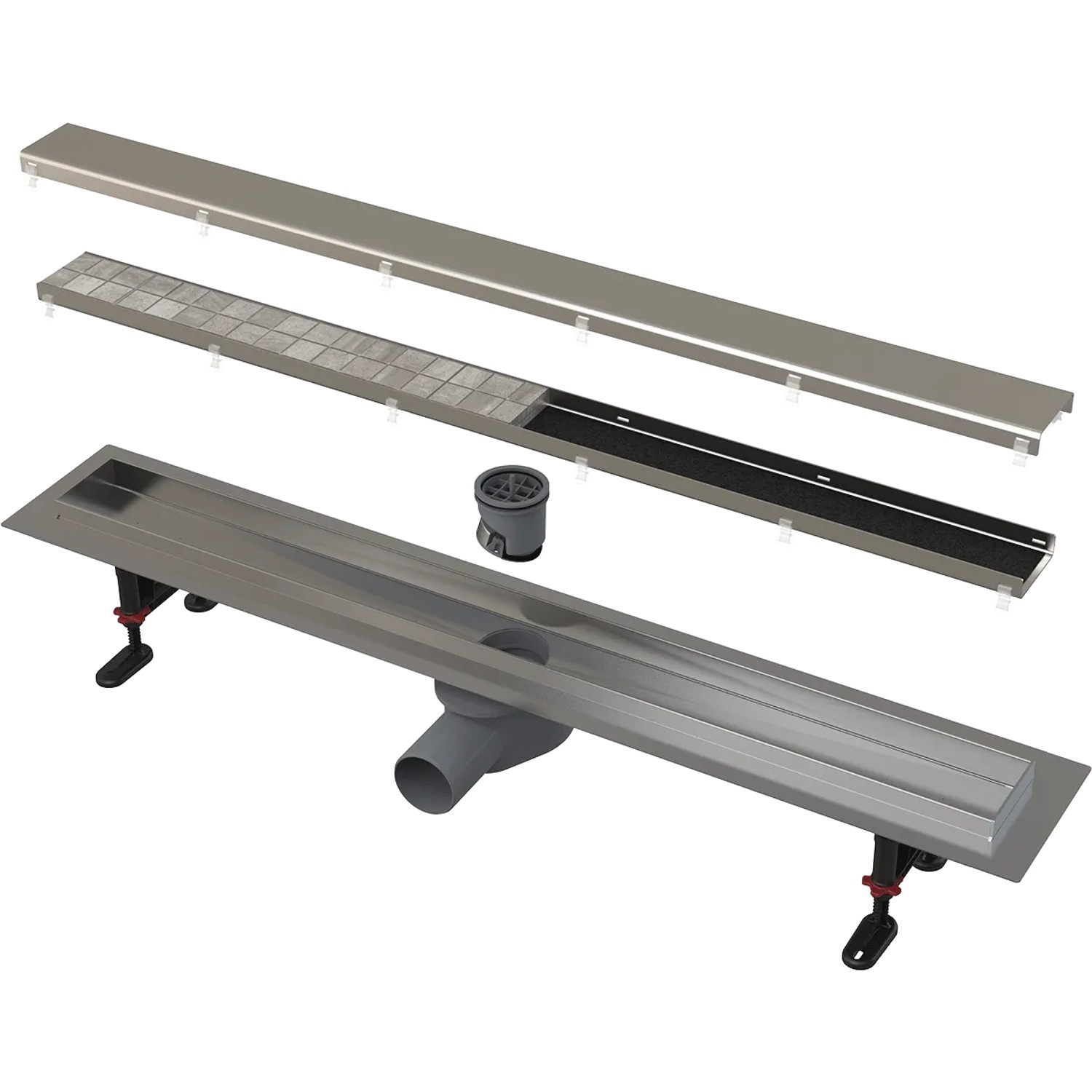 Alcadrain APZ13 DOUBLE Duschrinne 750, doppelseitiger Edelstahlrost