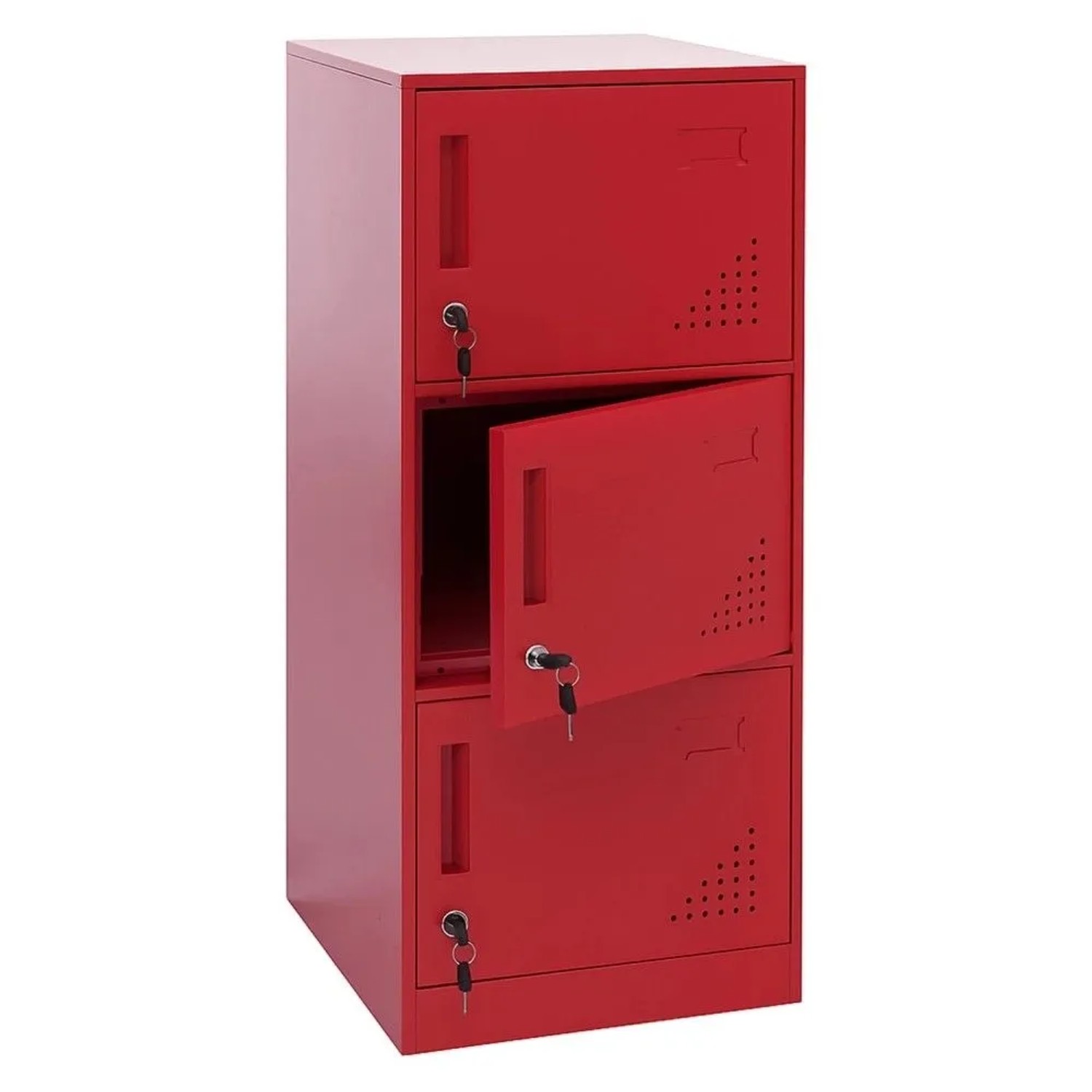 MCW Spind P63 Rot 3 Türen