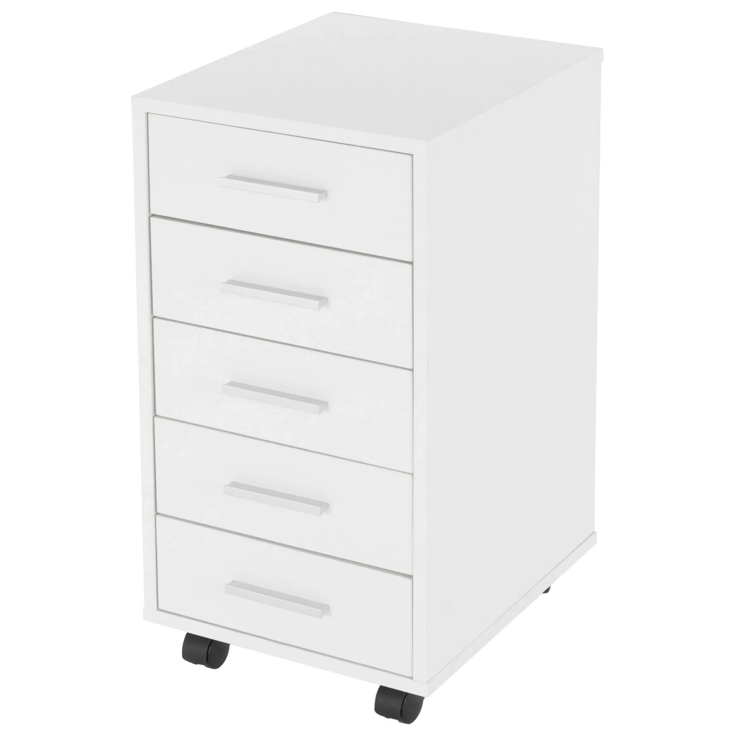 ML-Design Rollcontainer 33x38x63,5 cm Weiß mit 5 Schubladen