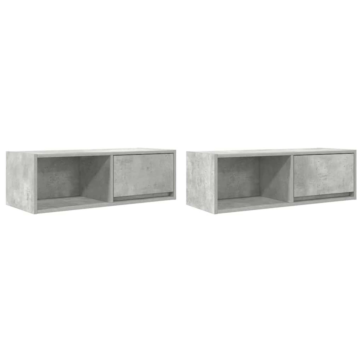 vidaXL TV-Schränke 2 Stk Betongrau 80x31x25,5 cm Holzwerkstoff 861461