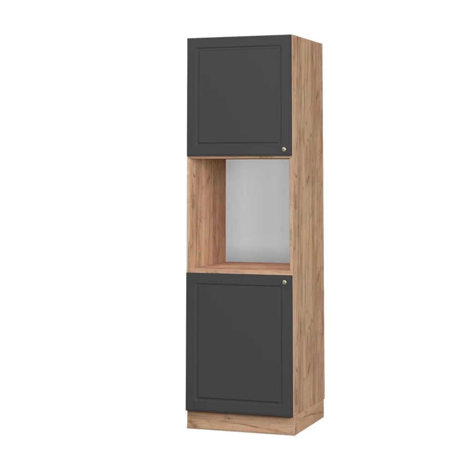 Vicco Herdumbauschrank Fame-Line Anthrazit-Gold Goldkraft Eiche 60 cm Offen