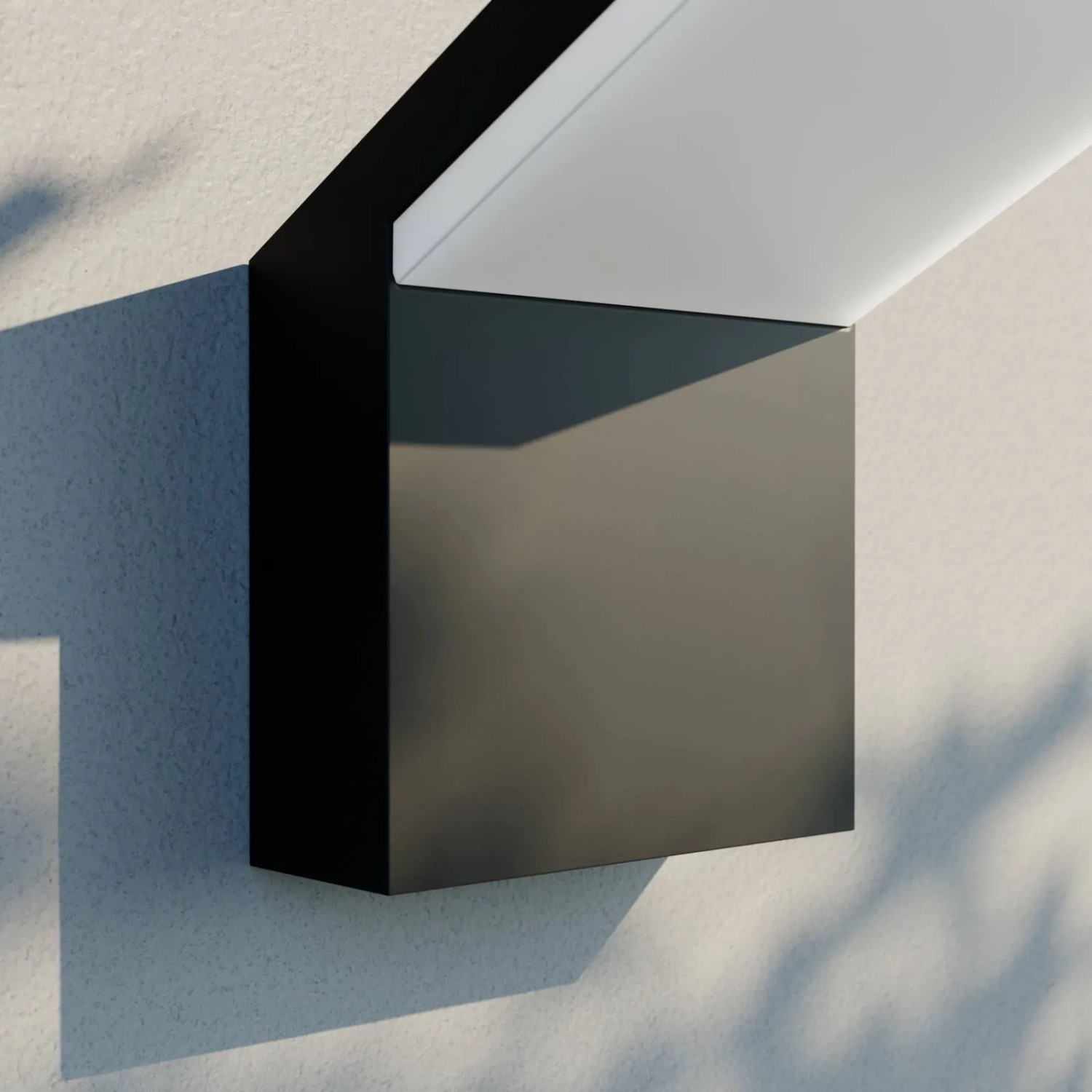 Moderne schwarze Arcchio LED Außenwandleuchte Yolena aus Aluminium, 1-flammig.