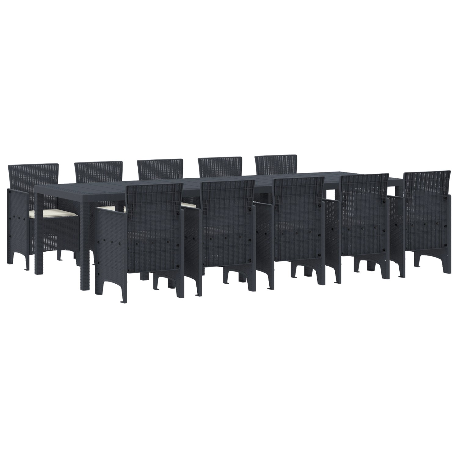 vidaXL 11-Teiliges Garten Essset mit Kissen Anthrazit Poly-Rattan 3378756 günstig online kaufen