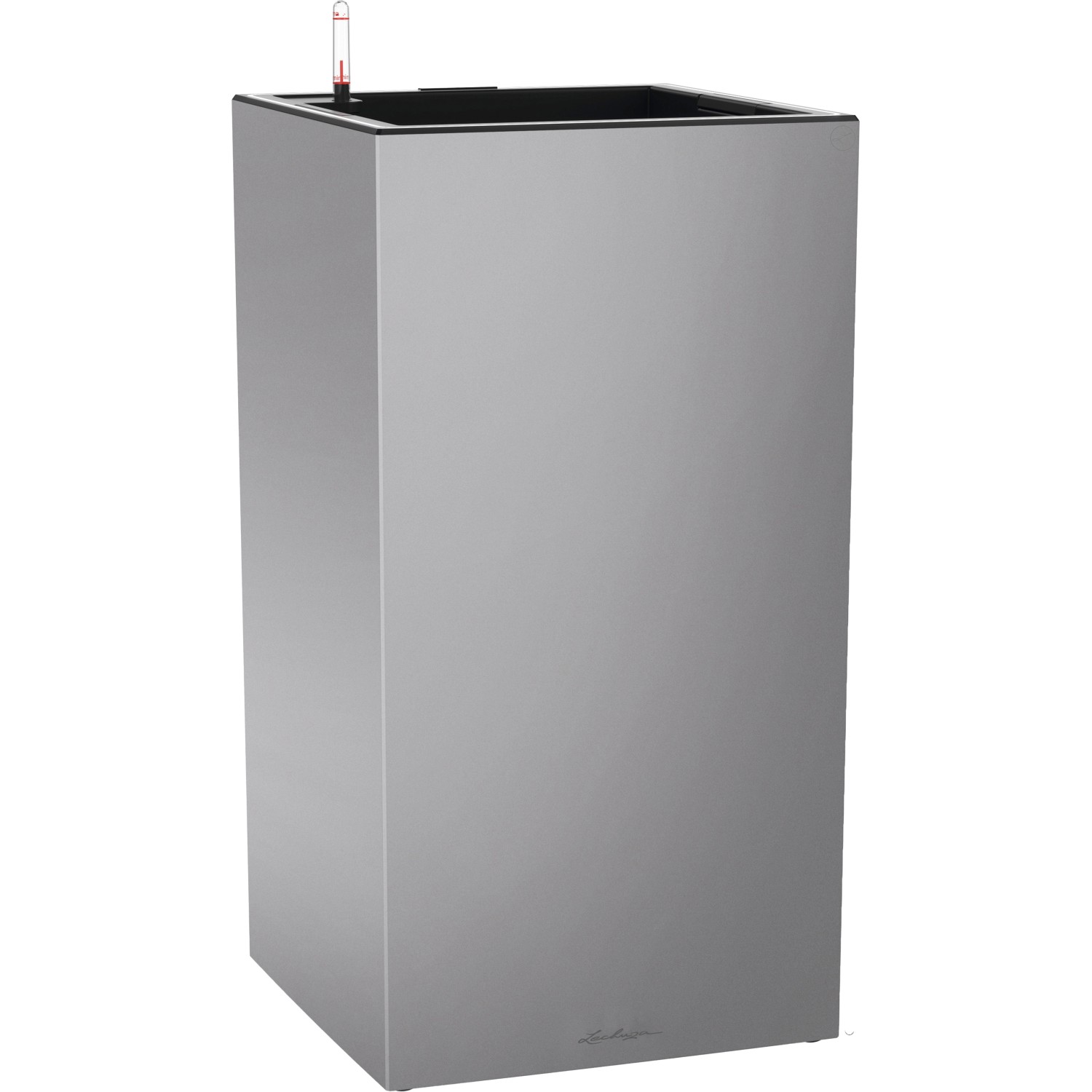 Lechuza Pflanzgefäß Canto Premium high LED 40 Silber Metal. 40x40cm m. Lichtband