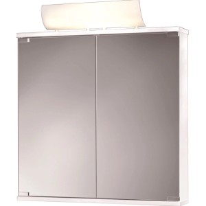 Jokey Spiegelschrank, 60 cm breit, mit Aufsatzleuchte und zwei Spiegeltüren.