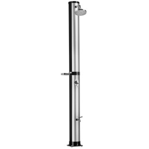 Tectake Solardusche Orinoco 40 Liter  Mit Seifenablage Erwärmtes Wasser Bis 60° C  Ohne Stromanschluss Mit Hülle Ablage 47 x 19 50 x 222 cm Schwarz Si
