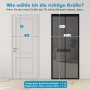 Messanleitung für Sekey Insektenschutz-Tür: Türrahmen-Innenmaße H, W; Fliegengitter-Maße H+4, W+5. Zuschneidbar.