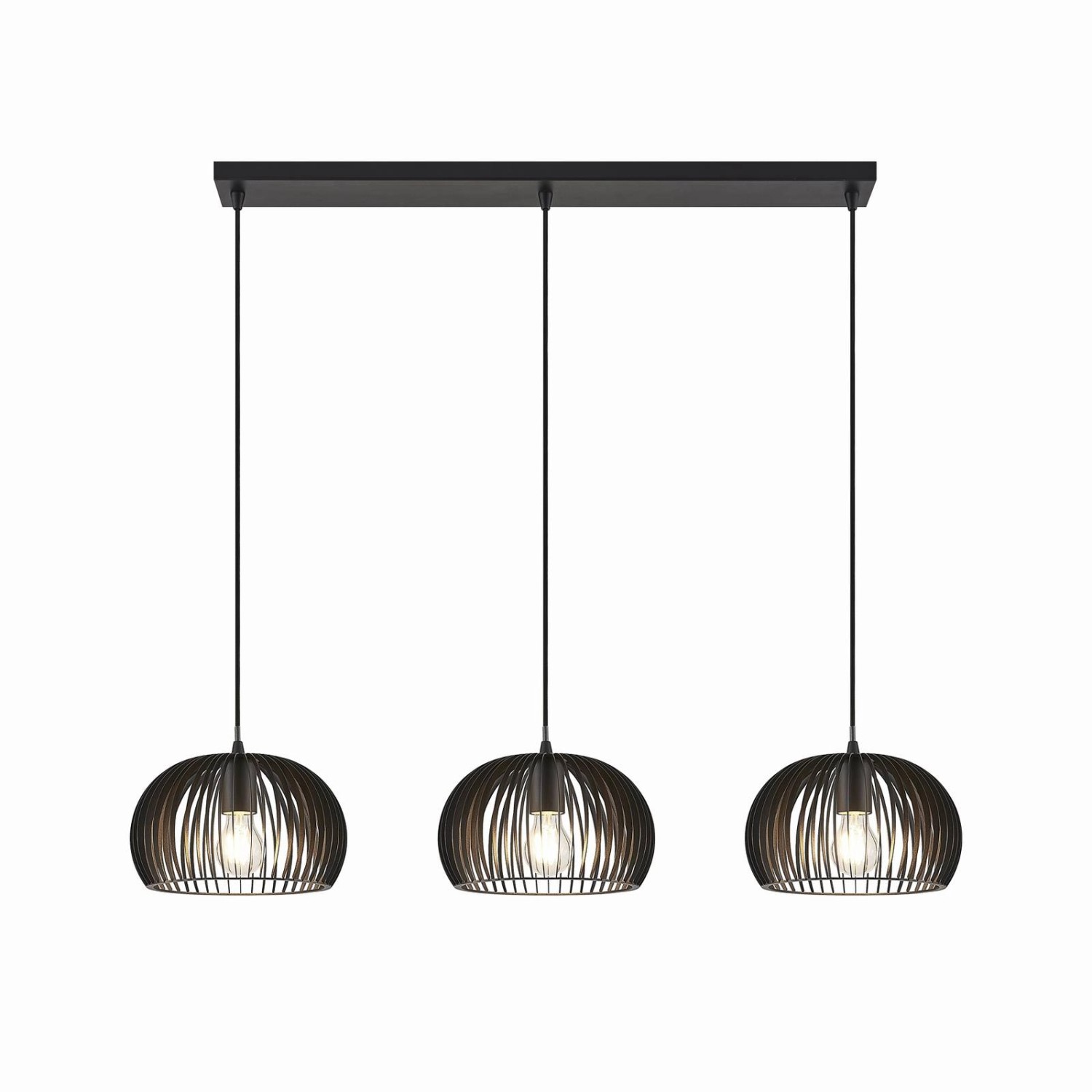 Lindby Pendelleuchte Jusra 9624145 Modern in Schwarz aus Metall 3-flammig E günstig online kaufen