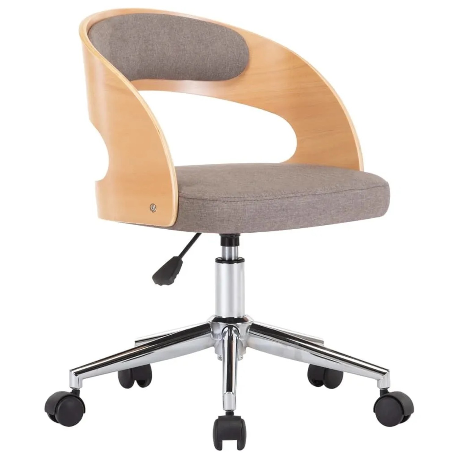 vidaXL Drehbarer Bürostuhl Taupe Bugholz und Stoff 3054847