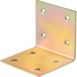 Gelb verzinkter Breitwinkel 60x60x60 mm für Holzkonstruktionen.
