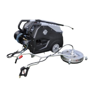 FM-SOLAR Hochdruckreiniger mit Flächenreiniger und Schlauchrolle. Heißwasser-Diesel-Dampfstrahler.