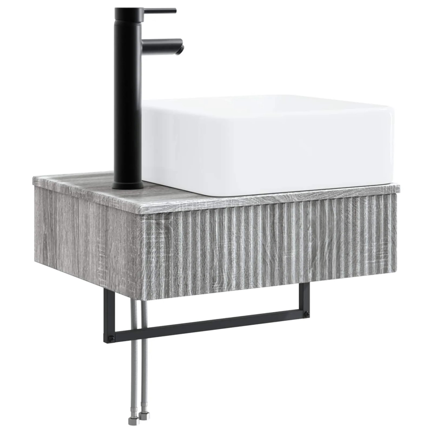 vidaXL Wandmontiertes Waschbecken Grau Sonoma 50 x 41 x 39 cm 890194