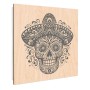 Banjado Schlüsselbox mit Totenkopf-Sombrero Motiv auf Holzfront, 30x30cm. Schlüsselkasten für 50 Schlüssel.