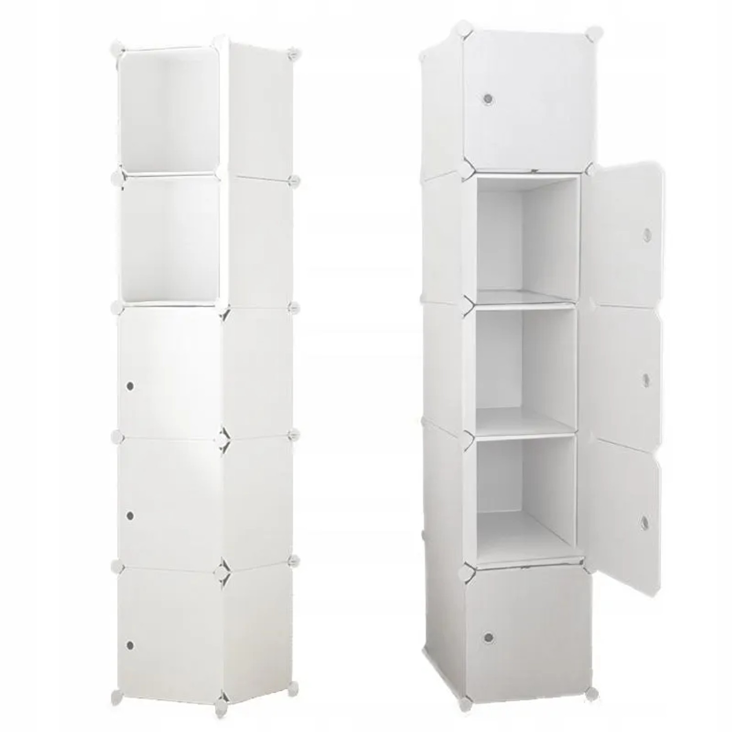 Rebiko Modularer Schrank Mit 5 Regalböden Regal Schrank Garderobe Weiß