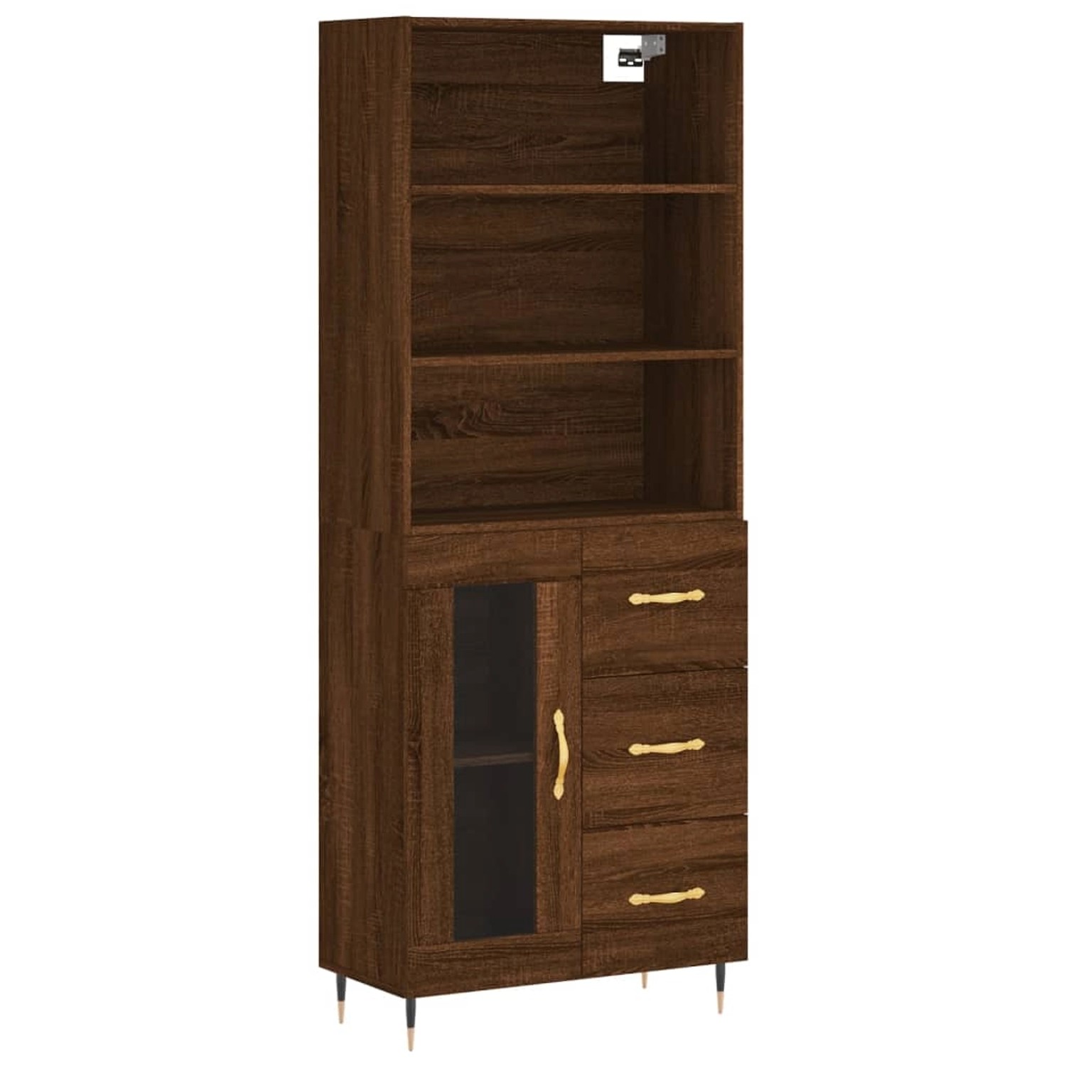 vidaXL Highboard Braun Eichen-Optik 69,5x34x180 cm Holzwerkstoff 3189492 günstig online kaufen