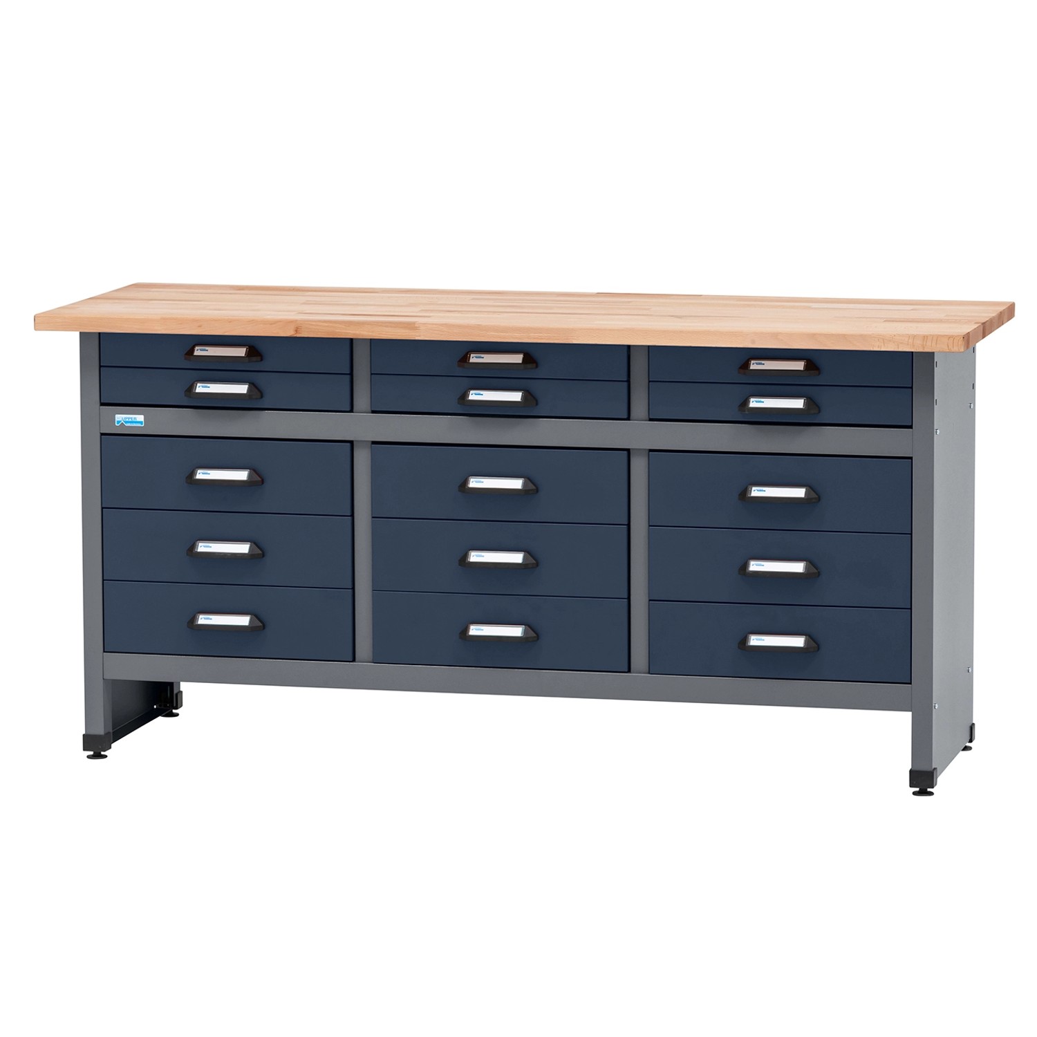 Küpper Werkbank mit 15 Schubladen 84 x 170 x 60 cm Dunkelblau günstig online kaufen