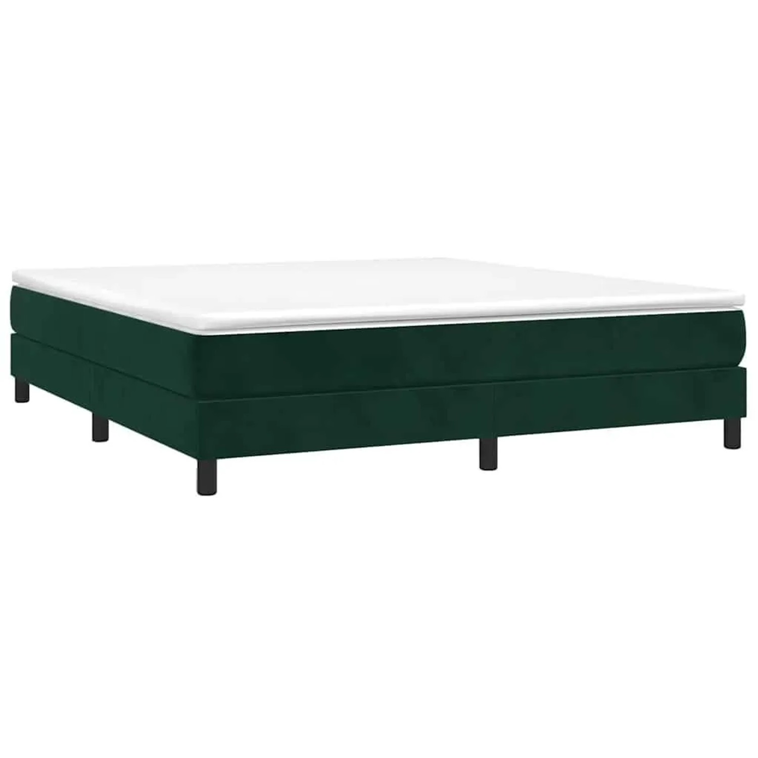 vidaXL Boxspringbett mit Matratze Dunkelgrün 160x200 cm Samt 3144342 günstig online kaufen