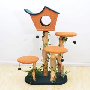Fudajo Kratzbaum Pflanzendeko 135Cm Katzenkratzbaum Katzenbaum Katzenmöbel Katze