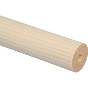 Runder Handlauf aus Fichte, 40 mm Durchmesser, 2250 mm lang, für Innen- und Außenbereich.