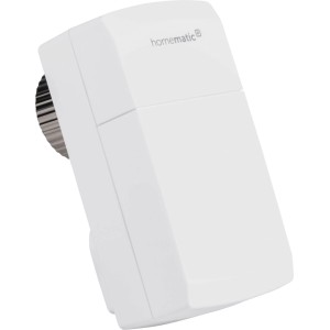 Kompakter, weißer HmIP Heizkörperthermostat zur Hausautomation.