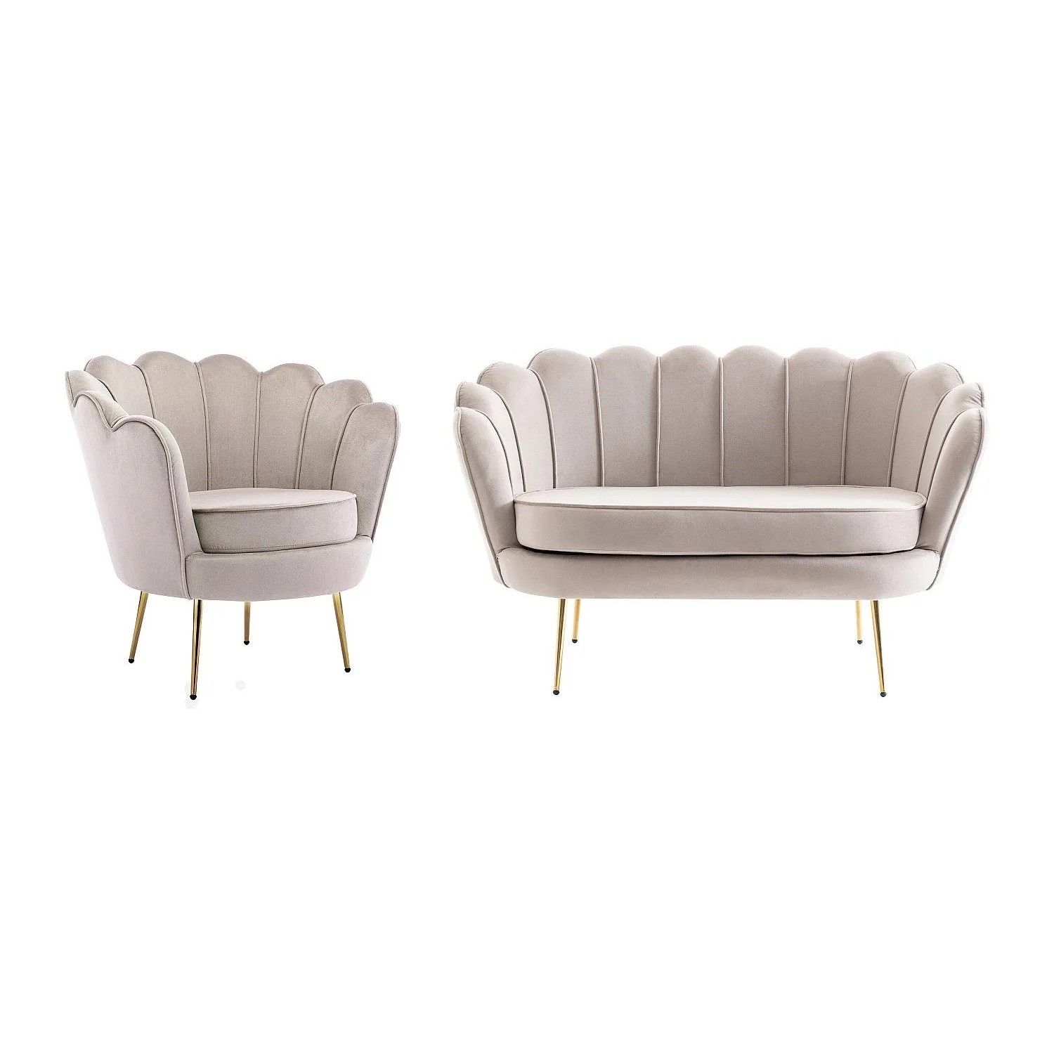 Vente-unique Couchgarnitur Mit Sessel Dandelion Taupe 124 cm  78 cm