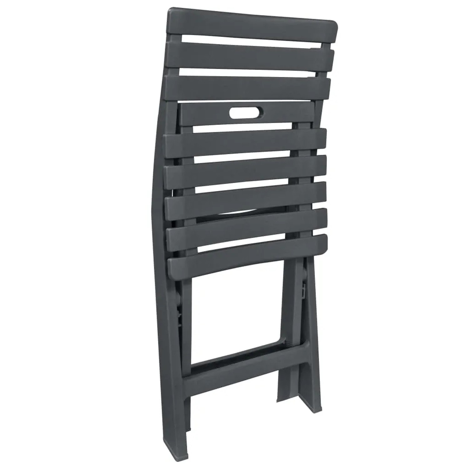 vidaXL Bistro-Set, 3-teilig, klappbar, anthrazit. Gartenmöbel für Balkon und Terrasse.