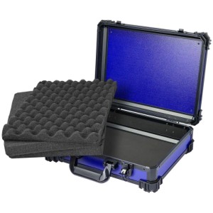 HMF 15502-05 Transportkoffer Rasterschaumstoff Universalkoffer 39 x 29 x 12 cm Blau