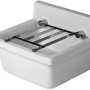 Weißes Duravit Starck 3 Ausgussbecken, 48 cm breit, ohne Überlauf, mit Ablagerost.