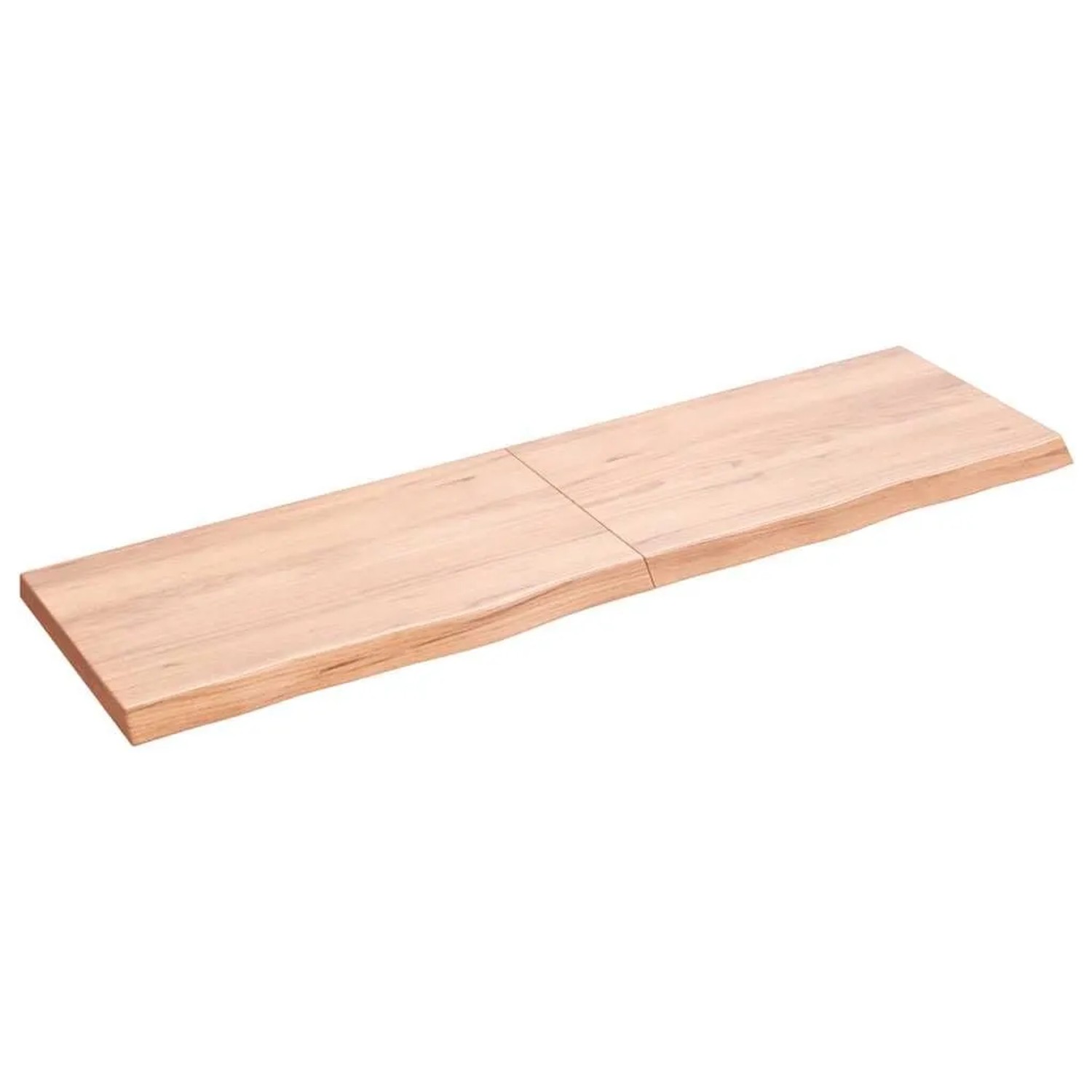 vidaXL Wandregal Hellbraun 140x40x2-4 cm Massivholz Eiche Behandelt 363702